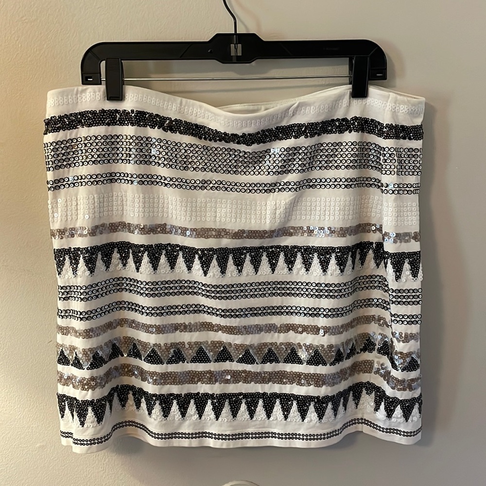 Express Sequin White Mini Bodycon Skirt - Cocktail